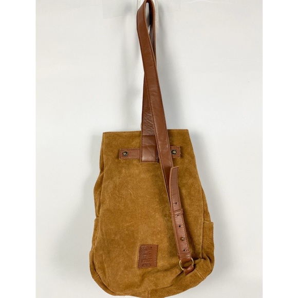 Free People We The Free Outlander Suede Leather Sling Bag, Cognac - Picture 7 of 13